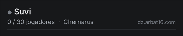 Suvi na lista de servidores de DayZ da AR16