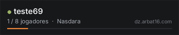 teste69 na lista de servidores de DayZ da AR16
