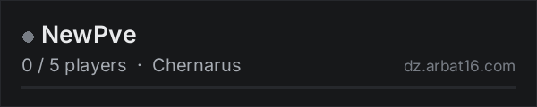 NewPve on the AR16 DayZ server list