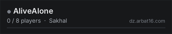 AliveAlone on the AR16 DayZ server list