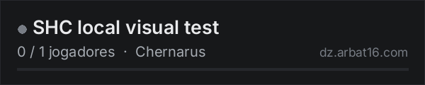 SHC local visual test na lista de servidores de DayZ da AR16