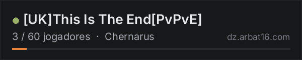 [UK]This Is The End[PvPvE] na lista de servidores de DayZ da AR16