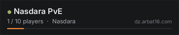 Nasdara PvE on the AR16 DayZ server list