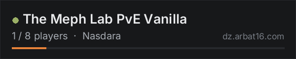The Meph Lab PvE Vanilla on the AR16 DayZ server list