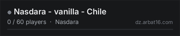 Nasdara - vanilla - Chile on the AR16 DayZ server list