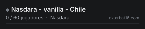 Nasdara - vanilla - Chile na lista de servidores de DayZ da AR16
