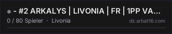 - #2 ARKALYS | LIVONIA | FR | 1PP VANILLA in der DayZ-Serverliste von AR16