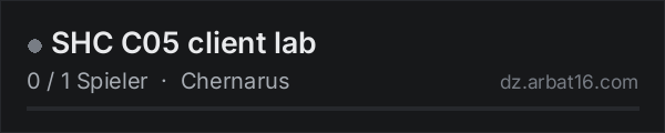 SHC C05 client lab in der DayZ-Serverliste von AR16