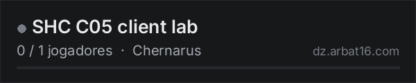SHC C05 client lab na lista de servidores de DayZ da AR16