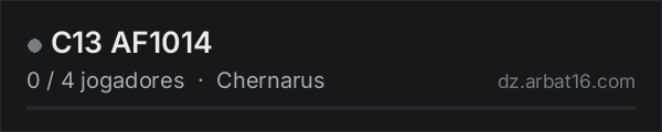 C13 AF1014 na lista de servidores de DayZ da AR16