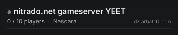 nitrado.net gameserver YEET on the AR16 DayZ server list