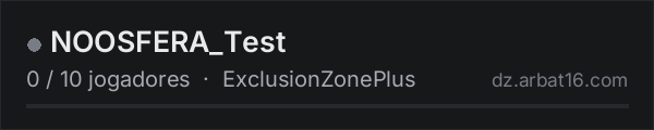 NOOSFERA_Test na lista de servidores de DayZ da AR16