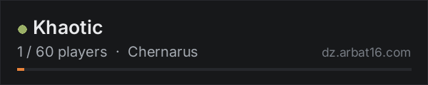 Khaotic on the AR16 DayZ server list