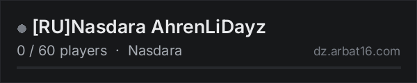 [RU]Nasdara AhrenLiDayz on the AR16 DayZ server list