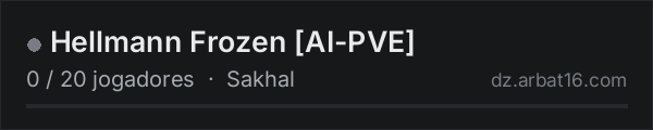 Hellmann Frozen AI-PVE na lista de servidores de DayZ da AR16