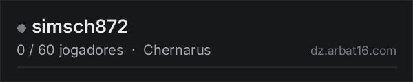 simsch872 na lista de servidores de DayZ da AR16