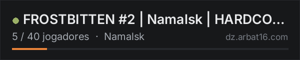 FROSTBITTEN #2 | Namalsk | HARDCORE+ | Terje Medicine & Skills na lista de servidores de DayZ da AR16