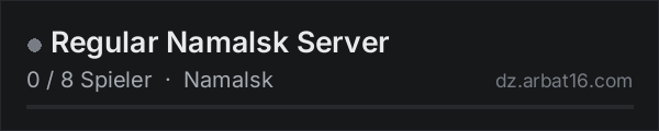Regular Namalsk Server in der DayZ-Serverliste von AR16