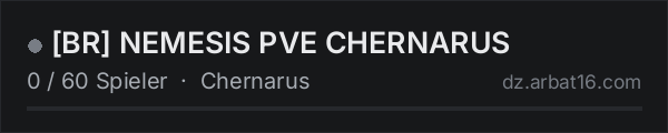 [BR] NEMESIS PVE CHERNARUS in der DayZ-Serverliste von AR16