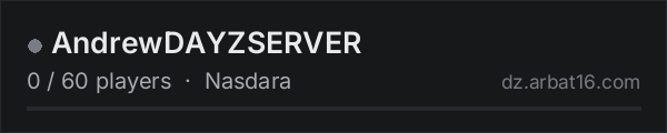 AndrewDAYZSERVER on the AR16 DayZ server list