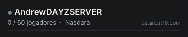 AndrewDAYZSERVER na lista de servidores de DayZ da AR16