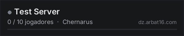 Test Server na lista de servidores de DayZ da AR16