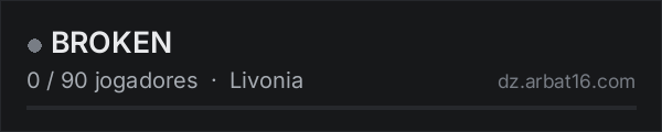 BROKEN na lista de servidores de DayZ da AR16