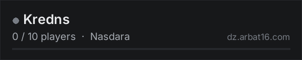Kredns on the AR16 DayZ server list