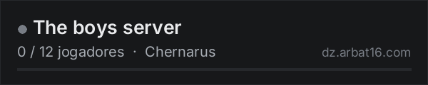The boys server na lista de servidores de DayZ da AR16