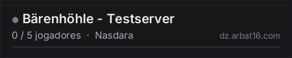 Bärenhöhle - Testserver na lista de servidores de DayZ da AR16