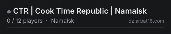 CTR | Cook Time Republic | Namalsk on the AR16 DayZ server list