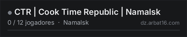 CTR | Cook Time Republic | Namalsk na lista de servidores de DayZ da AR16