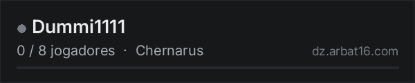 Dummi1111 na lista de servidores de DayZ da AR16