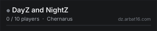 DayZ and NightZ on the AR16 DayZ server list