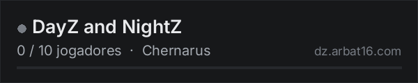 DayZ and NightZ na lista de servidores de DayZ da AR16