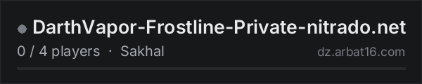DarthVapor-Frostline-Private-nitrado.net on the AR16 DayZ server list
