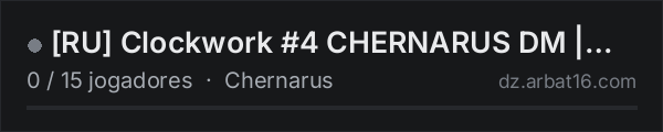 [RU] Clockwork #4 CHERNARUS DM | DEATHMATCH | discord.gg/3BaSwW na lista de servidores de DayZ da AR16