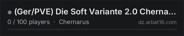 (Ger/PVE) Die Soft Variante 2.0 Chernarus on the AR16 DayZ server list