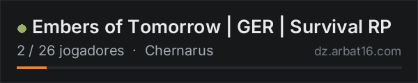 Embers of Tomorrow | GER | Survival RP na lista de servidores de DayZ da AR16