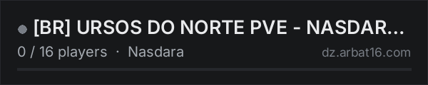 [BR] URSOS DO NORTE PVE - NASDARA #Trader #PvP Bots [BETA] on the AR16 DayZ server list
