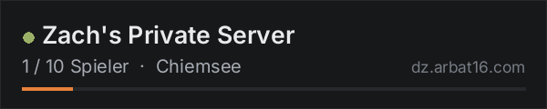 Zach's Private Server in der DayZ-Serverliste von AR16