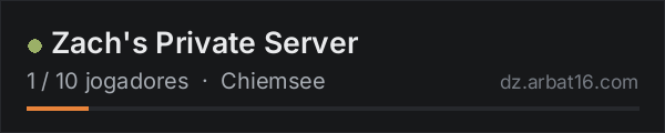 Zach's Private Server na lista de servidores de DayZ da AR16