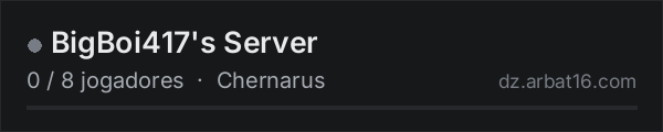 BigBoi417's Server na lista de servidores de DayZ da AR16