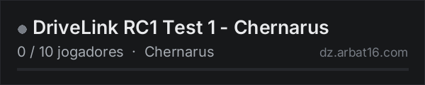 DriveLink RC1 Test 1 - Chernarus na lista de servidores de DayZ da AR16