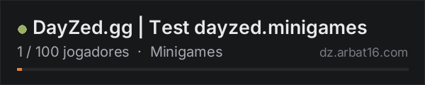 DayZed.gg | Test dayzed.minigames na lista de servidores de DayZ da AR16