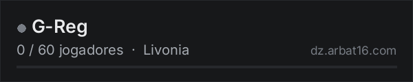G-Reg na lista de servidores de DayZ da AR16