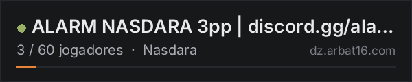 ALARM NASDARA 3pp | discord.gg/alarmdayz na lista de servidores de DayZ da AR16