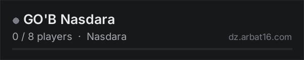 GO'B Nasdara on the AR16 DayZ server list