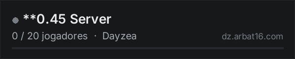 **0.45 Server na lista de servidores de DayZ da AR16