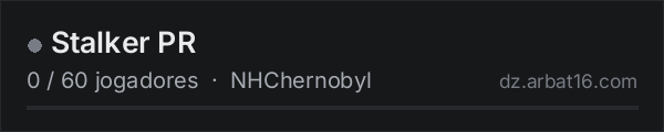 Stalker PR na lista de servidores de DayZ da AR16